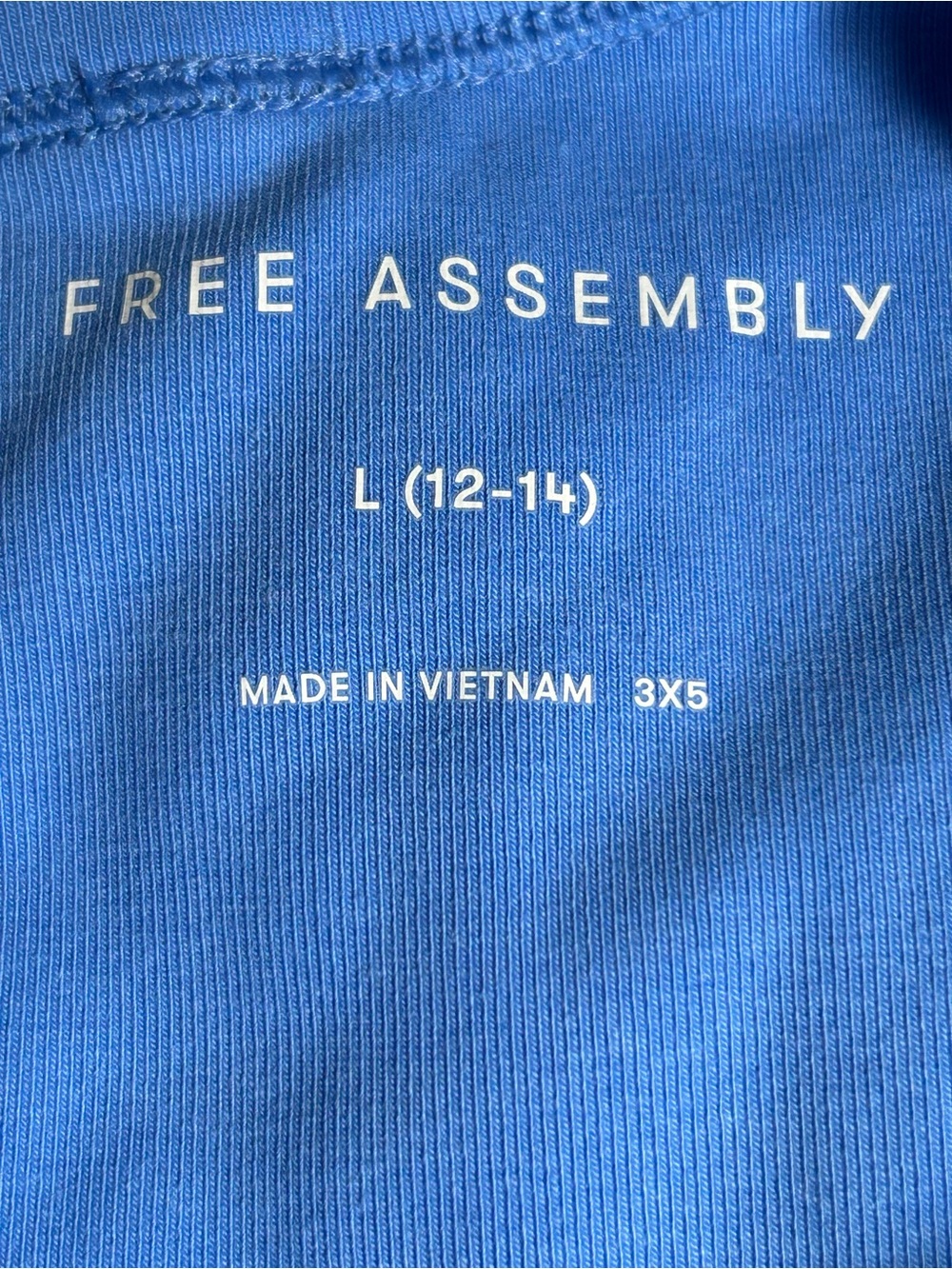 Free Assembly Blue Cap Sleeve Tee Women’s L 12-14 Cotton Stretch NWT - Picture 5 of 9